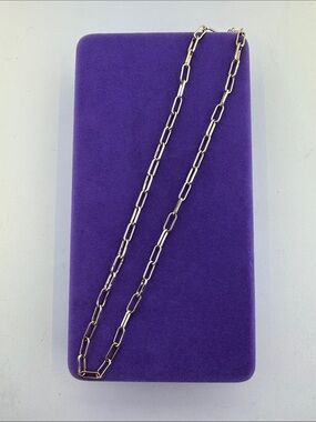 💛 Classic 925 Gold Plated Paperclip Chain Necklace | Minimalist Layering